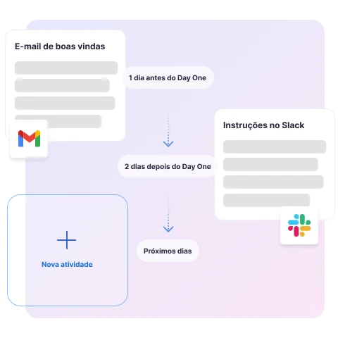 Ilustração do <u>Personalize a experiência</u> de onboarding, antes mesmo do 1º dia, tornando-a mais efetiva.