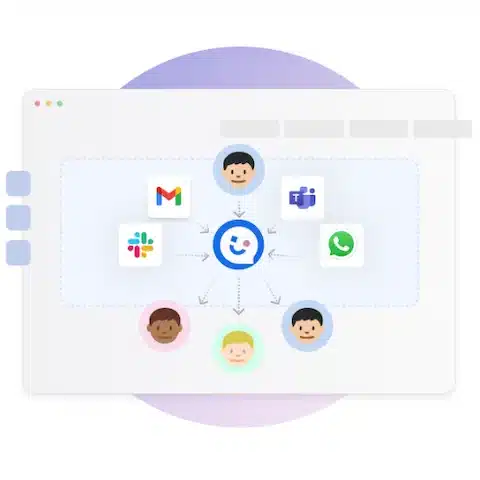 Ilustração do  Fale com os colaboradores através de diversos <u>canais de comunicação</u>